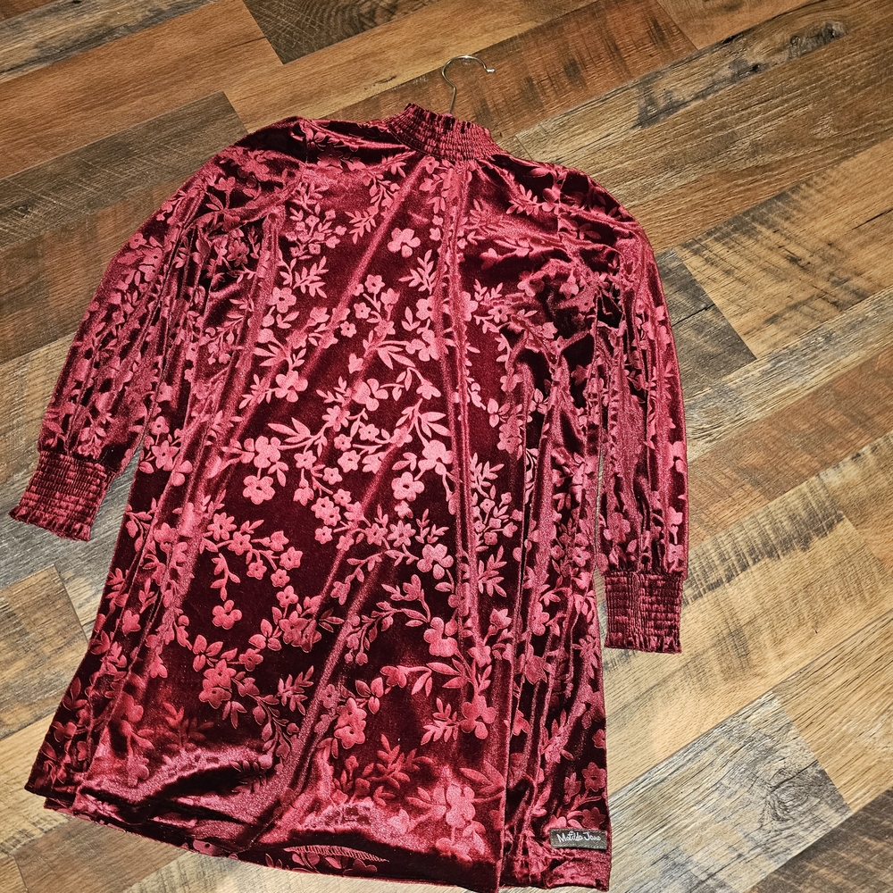 Matilda Jane Red Velvet Floral Dress Girls Size 8